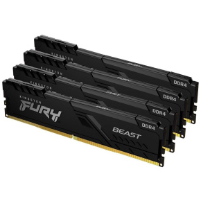 KINGSTON DIMM DDR4 128GB (Kit of 4) 3200MT/s CL16 FURY Beast Černá KINGSTON DIMM DDR4 128GB (Kit of 4) 3200MT/s CL16 FURY Beast Černá