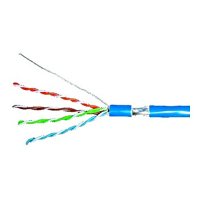 Kábel F/UTP Cat.5e 4x2xAWG24, LS0H plášť modrý, box 305m
