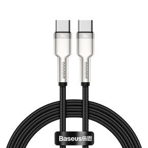Baseus Dátový kábel Cafule USB-C/USB-C 1m 100W (20V 5A) čierny Baseus Dátový kábel Cafule USB-C/USB-C 1m 100W (20V 5A) čierny