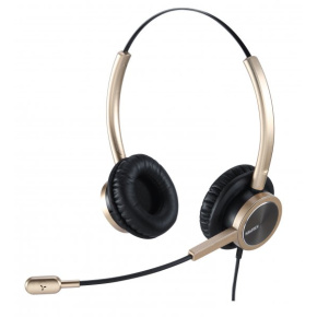 WELL Mairdi MRD-809DG, náhlavka dvojušná, gold