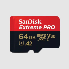 SanDisk micro SDXC karta 64GB Extreme PRO (200 MB/s Class 10, UHS-I U3 V30) + adaptér SanDisk micro SDXC karta 64GB Extreme PRO (200 MB/s Class 10, UHS-I U3 V30) + adaptér