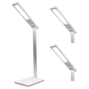 Stolná LED lampička Huslog biela s bezdrôtovou nabíjačkou