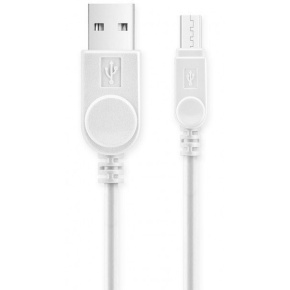 Aligator kábel microUSB predĺžený kon. 9mm Biely