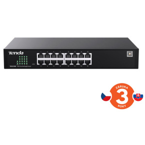 Tenda TEG2216D Websmart L2 cloud managed switch, 16x 10/100/1000 Mbps, Kov, Fanless-bez ventilátorov