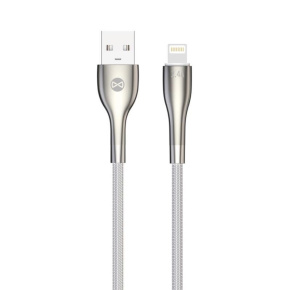 Kábel Forever Sleek USB/Lightning 1m 2,4A biely