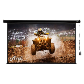 Elektrické projekčné plátno AVELI, 265x149 (16:9) 120", čierny tubus