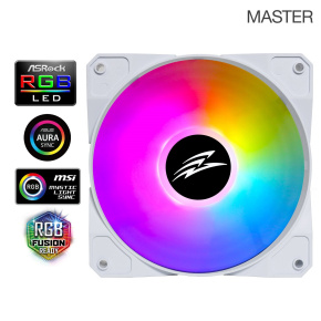 EVOLVEO 12FMW ventilátor 120mm, ARGB, biely rám, master EVOLVEO 12FMW ventilátor 120mm, ARGB, biely rám, master
