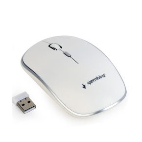 Myš GEMBIRD MUSW-4B-01, biela, bezdrôtová, USB nano prijímač Myš GEMBIRD MUSW-4B-01, biela, bezdrôtová, USB nano prijímač