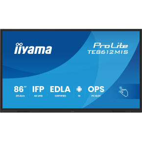 86" iiyama TE8612MIS-B4AG: IPS, 4K, 40P, USB-C, EDLÁ
