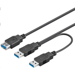 PremiumCord USB 3.0 napájací Y kábel A/Male + A/Male -- A/Female DUAL (prídavné napájanie) PremiumCord USB 3.0 napájací Y kábel A/Male + A/Male -- A/Female DUAL (prídavné napájanie)
