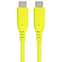 PREMIUMCORD Kabel USB-C na USB-C, 60W, 480Mbps, silikonový, žlutý, 1,5m