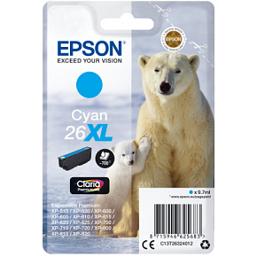 Epson Singlepack Cyan 26XL Claria Premium Ink Epson Singlepack Cyan 26XL Claria Premium Ink